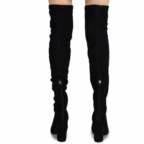 Qupid Signal-145X Black Stretch Suede Pu size 8 NWB - Picture 3 of 6